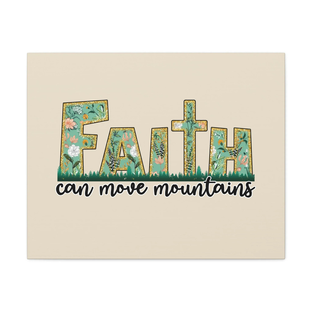 Scripture Walls Can Move Mountains Matthew 17:20 Floral Pastel Bible Verse